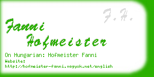 fanni hofmeister business card